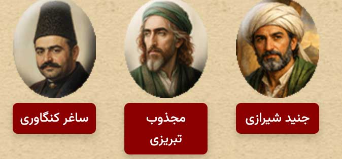 جنید شیرازی، مجذوب تبریزی و ساغر کنگاوری